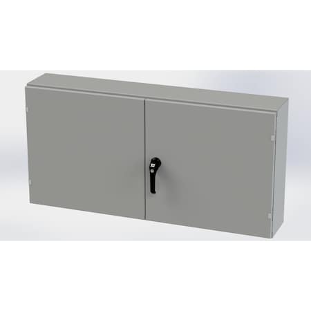 Saginaw Control & Engineering 3 Point Latch with Padlock Handle Electrical Enclosures, 24 in H, 8 in D, 48 in W, NEMA 3R, 12, 13 SCE-244808WFLP